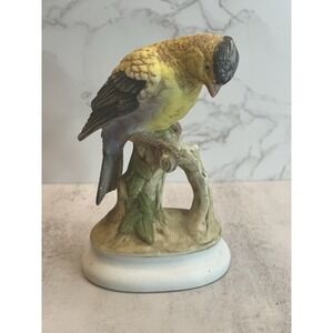 Vintage Lefton China Hand Painted Gold or Yellow Finch KW395 Bird Figurine 5"